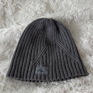 EXPRESS MENS GREY BEANIE HAT KNIT